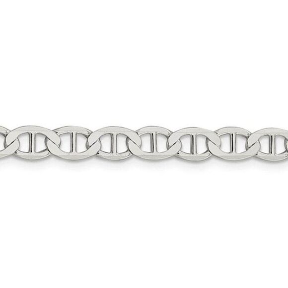 5.7mm Sterling Silver Hollow Flat Anchor Chain Necklace, 24 Inch - Picture 4 of 8
